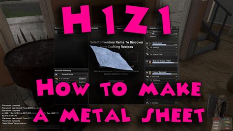 metal sheet h1z1|H1Z1 PRINTABLE CRAFTING GUIDE .